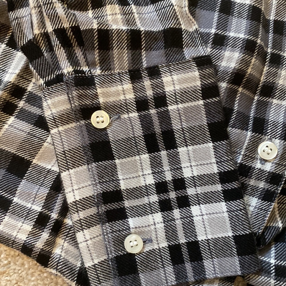 Something Navy flannel-print blouse